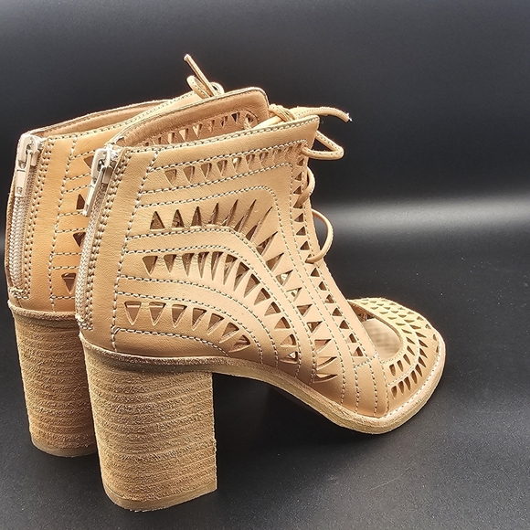Jeffrey Campbell Cordillo Tan Cutout Lace-Up Heels - Picture 4 of 9
